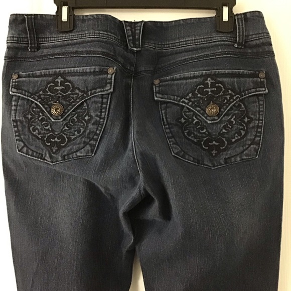 Democracy Women's Deep Indigo Flare Jeans - Picture 3 of 4